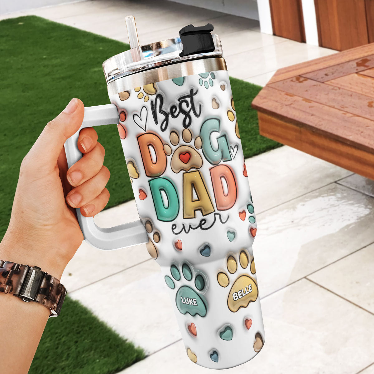 Best Dog Dad Ever | Personalized Stainless Steel Tumbler SSTH841