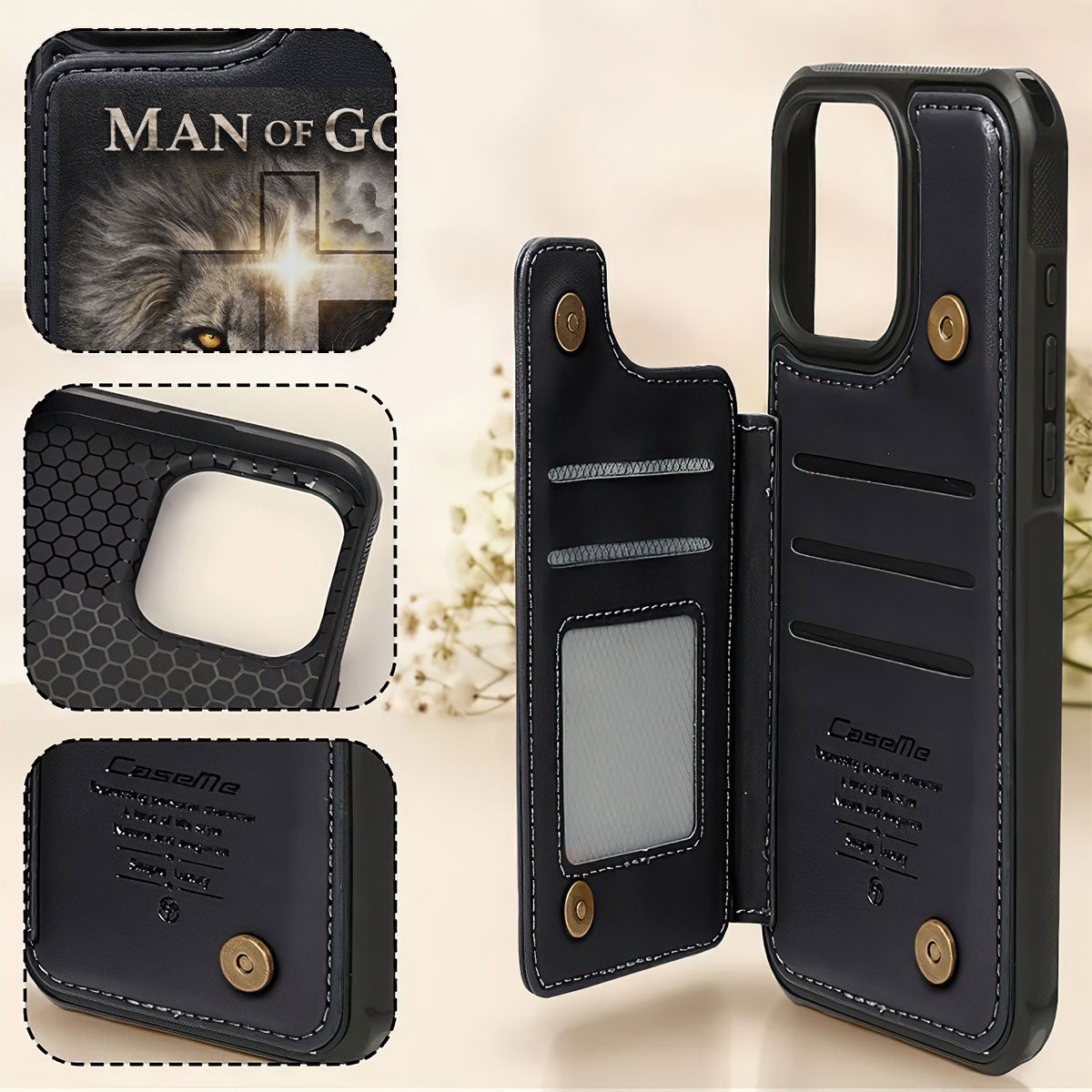 Man Of God | Personalized Leather Flip Wallet Phone Case