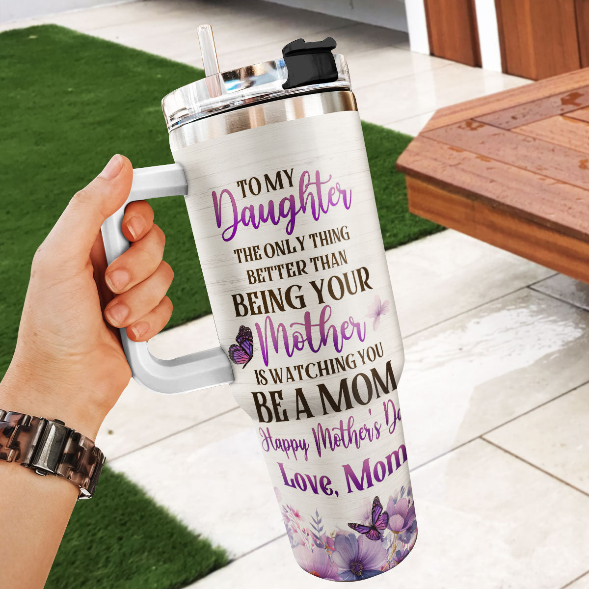 To My Daughter The Only Thing | Personalized Stainless Steel Tumbler
