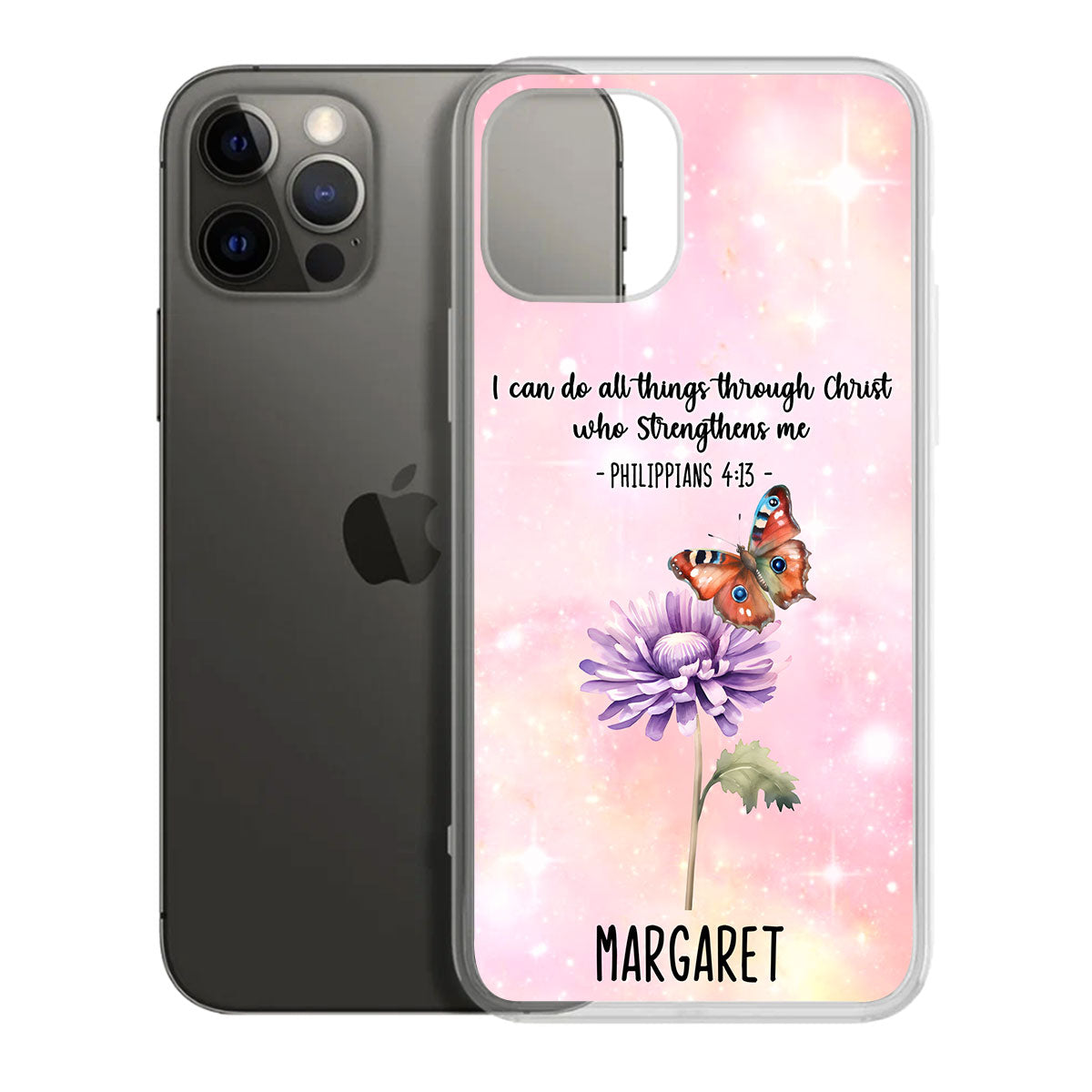 I Can Do All Things Through Christ Who Strengthens Me Philippians | Personalized Clear Silicone Phone Case