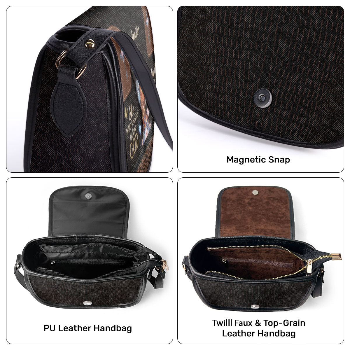 She Who Kneels Before God - Personalized Leather Saddle Bag NUM484