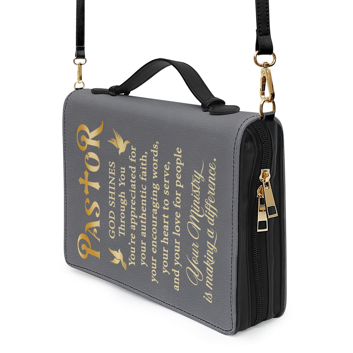 Jesuspirit | Grace And Peace | Personalized Zippered Bible Cover With Handle | Christian Inspirational Gifts For Pastor BCNAM1003B