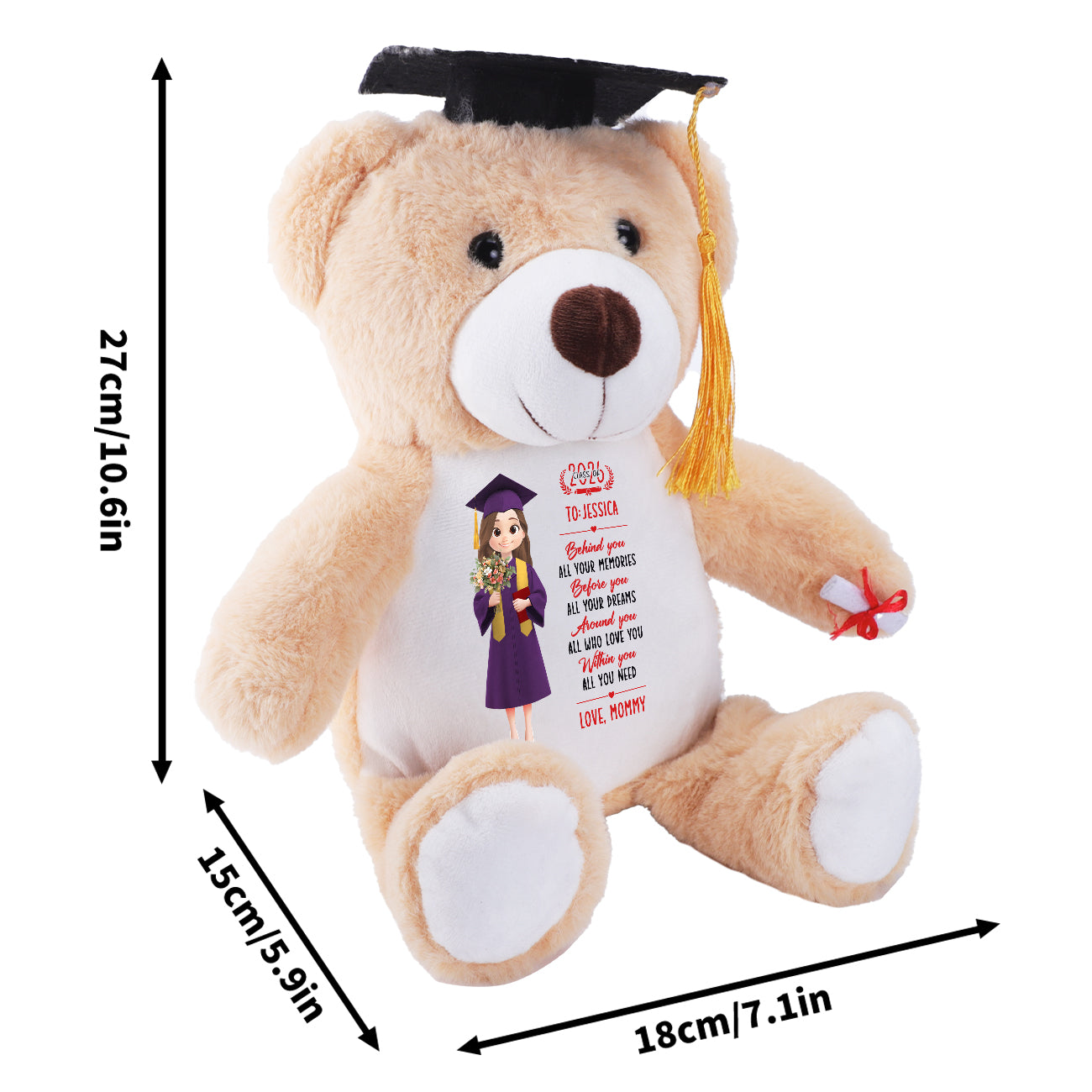 Behind You All Your Memories | Personalized Graduation Teddy Bear