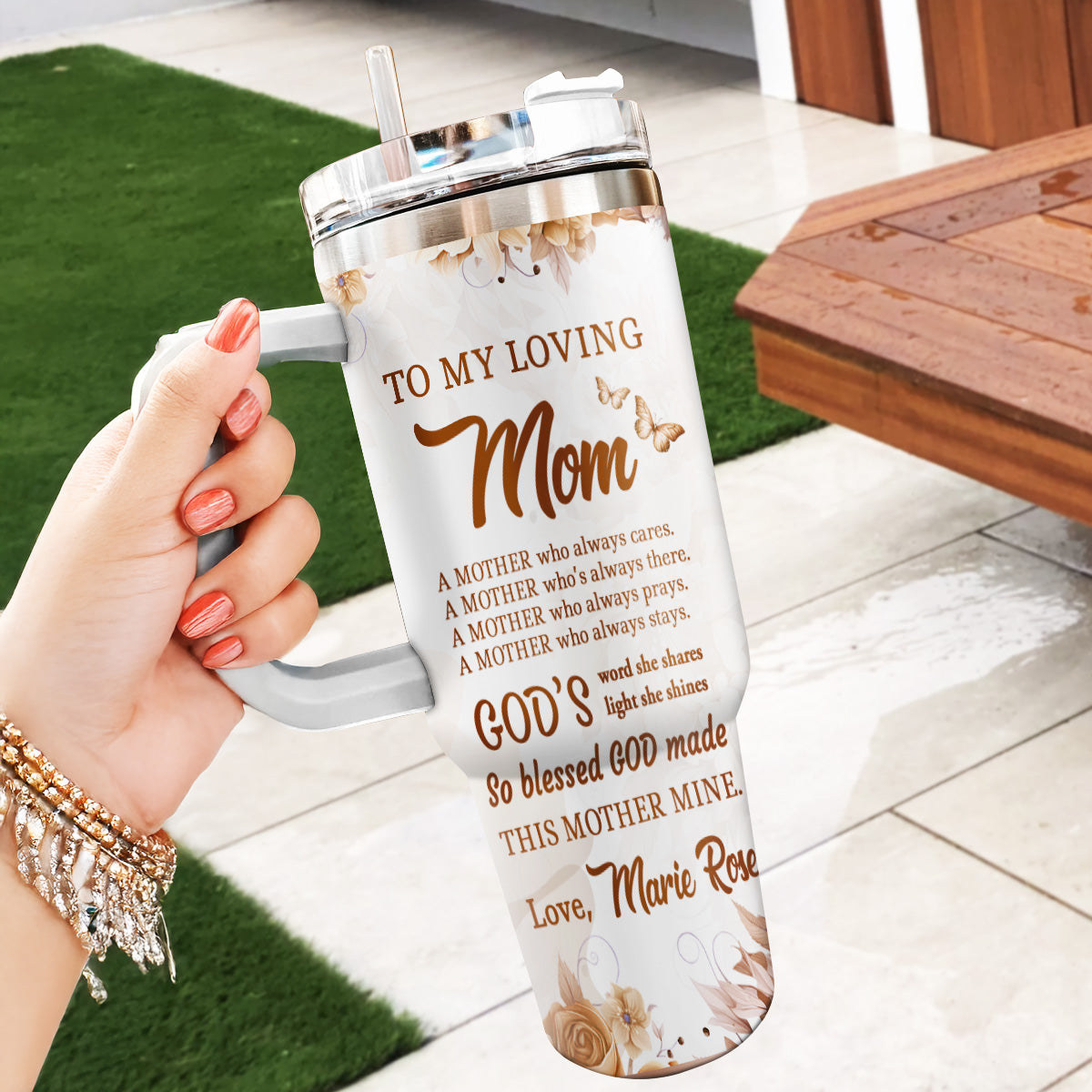 To My Loving Mom | Personalized Stainless Steel Tumbler
