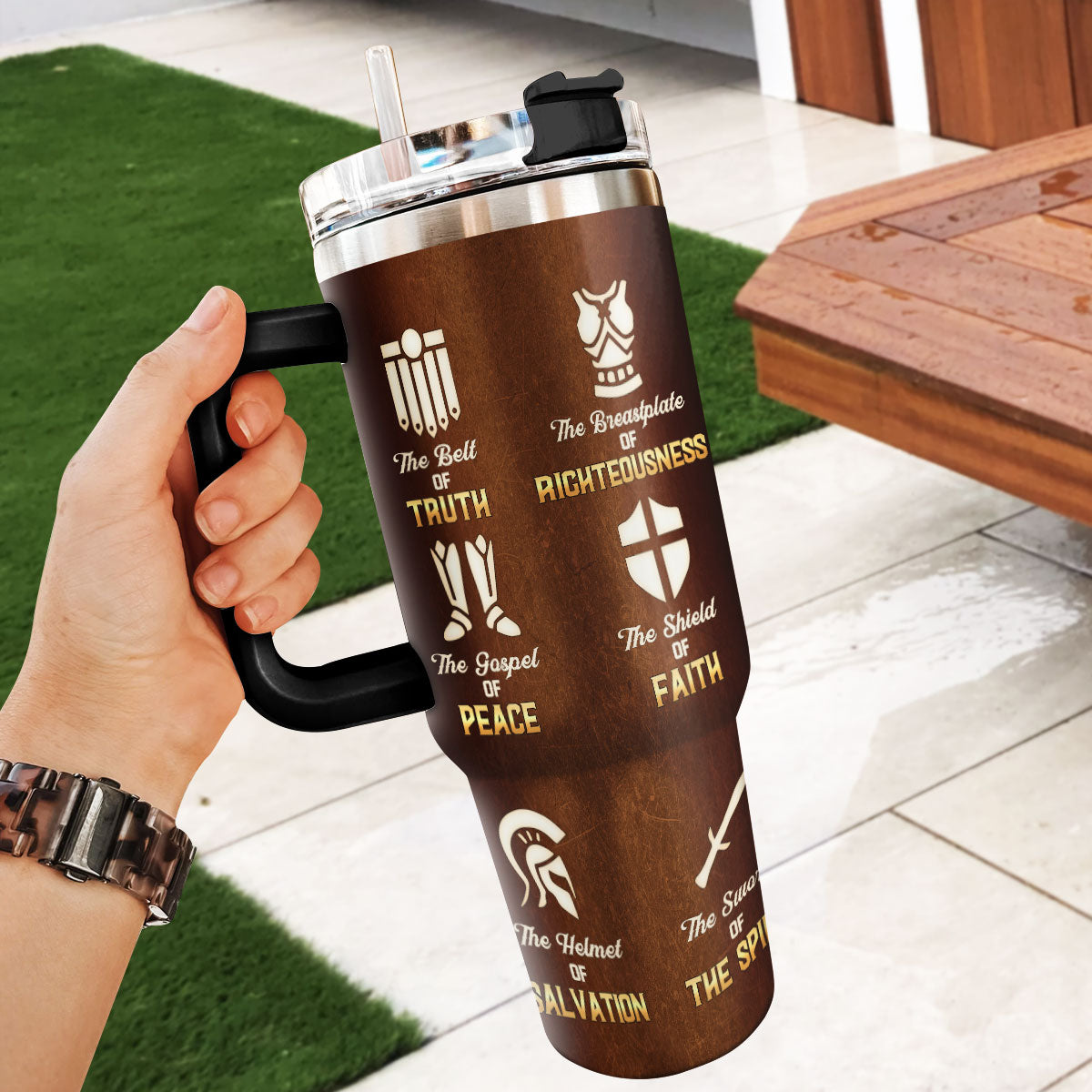 Put On The Full Armor Of God | Personalized Stainless Steel Tumbler JSSSTM1024