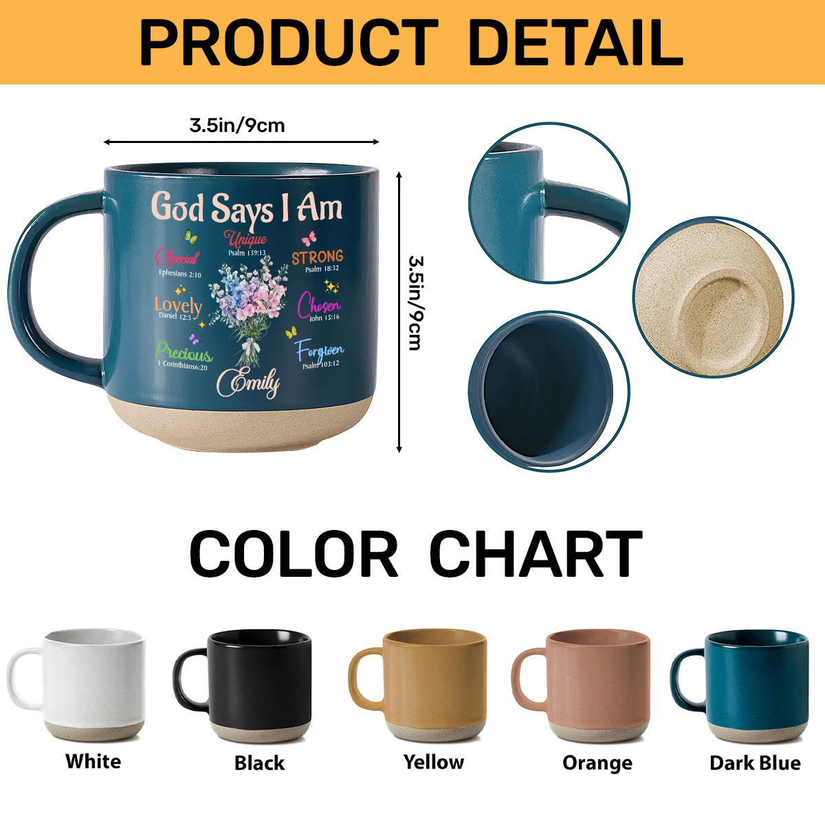 God Says I Am | Personalized Pottery Mug