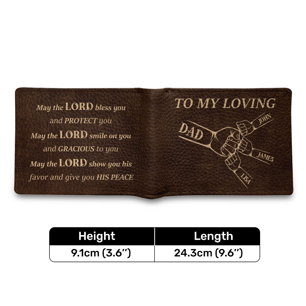 To My Loving Dad | Personalized Folded Wallet For Men JSLFWPL2353L