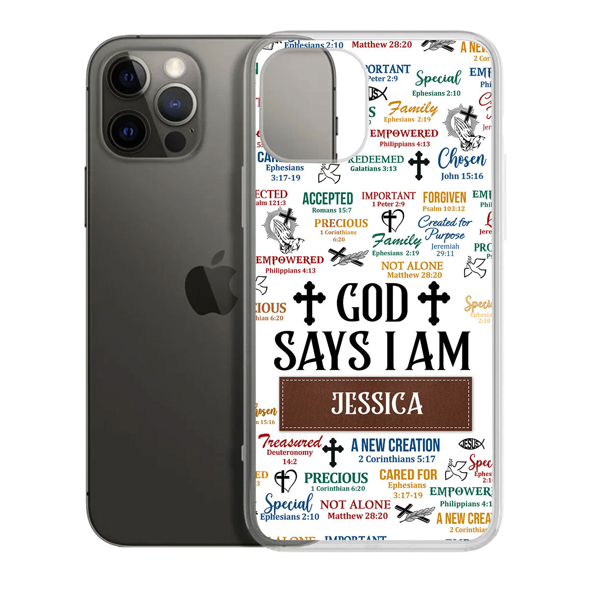 God Says I Am | Personalized Clear Silicone Phone Case