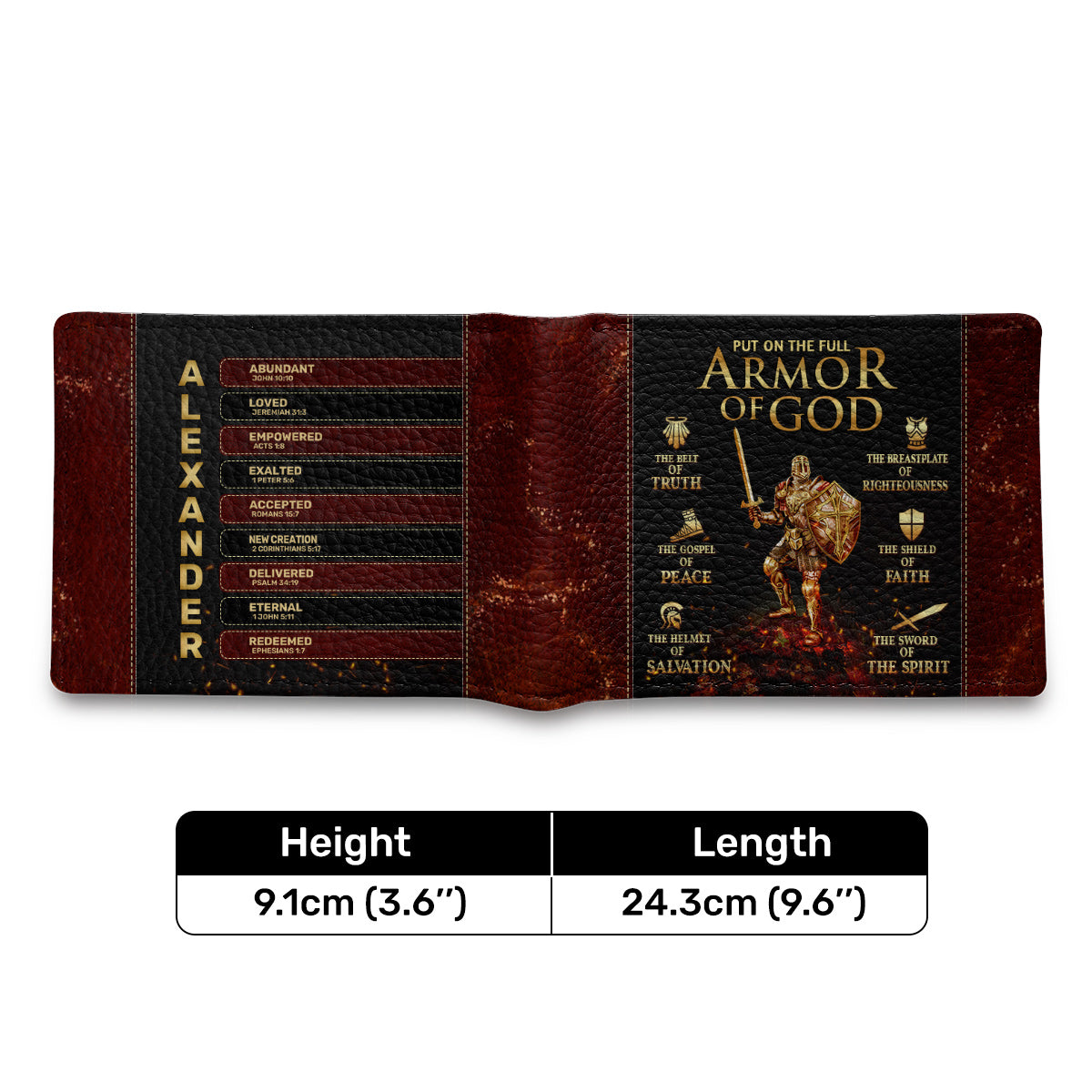 Armor Of God | Personalized Folded Wallet For Men