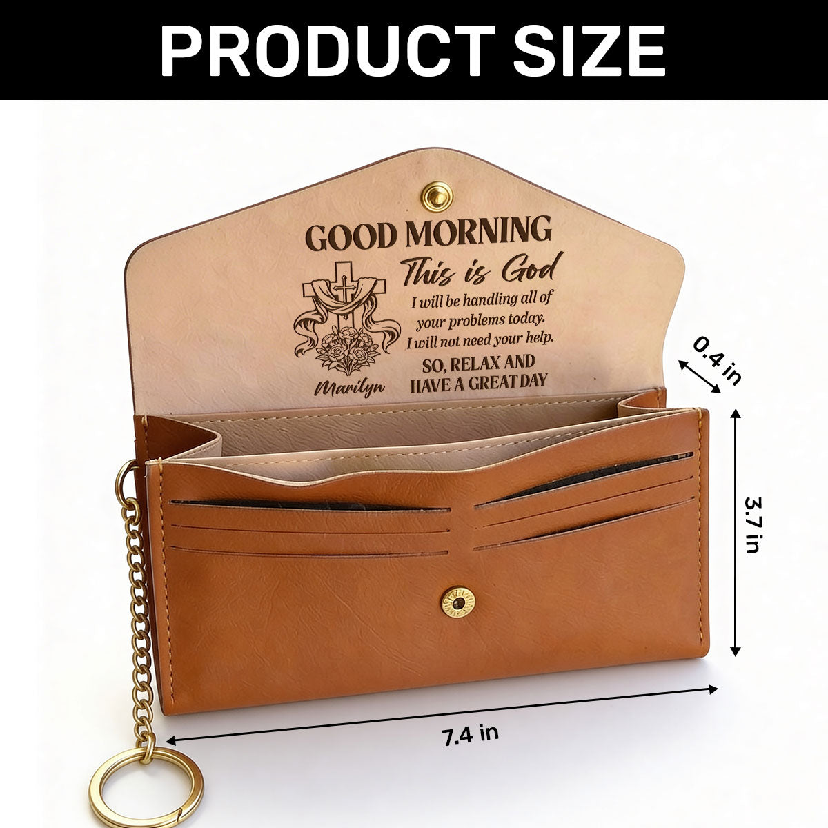 Good Morning This Is God | Personalized Leather Envelope Wallet