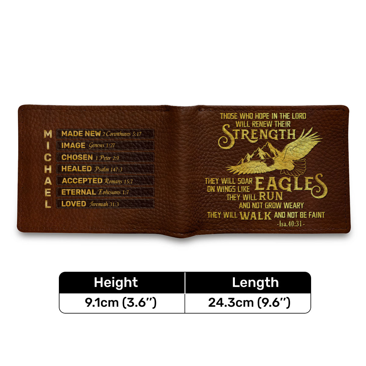 Those Who Hope In The Lord Will Renew Their Strength | Personalized Folded Wallet For Men