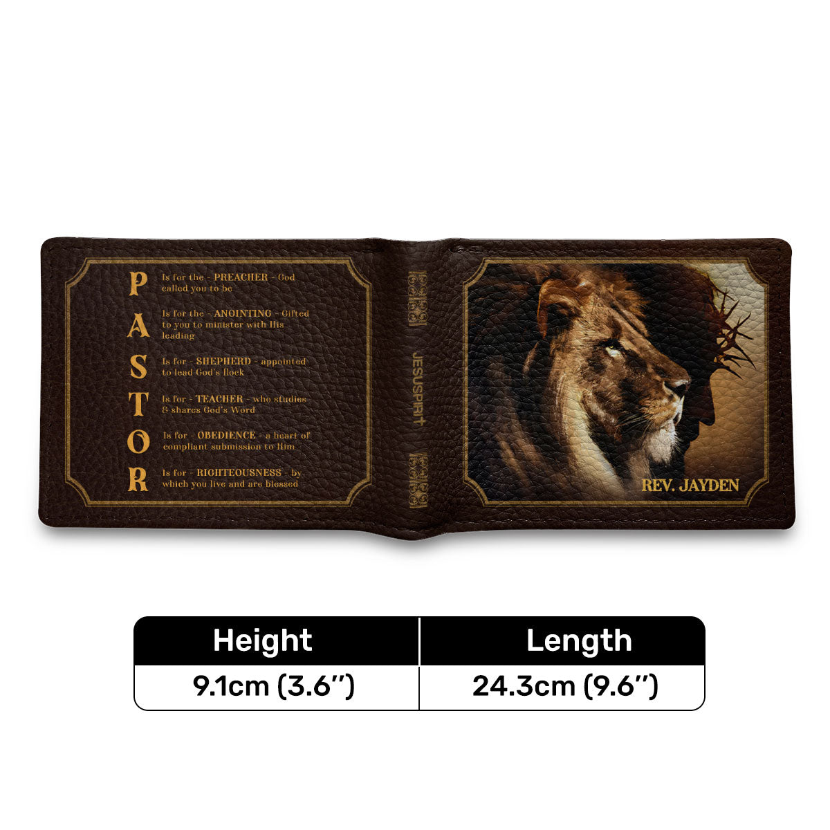 Pastor Preacher Anointing Shepherd Teacher Obedience Righteousness | Personalized Folded Wallet For Men JSLFWPL2326L