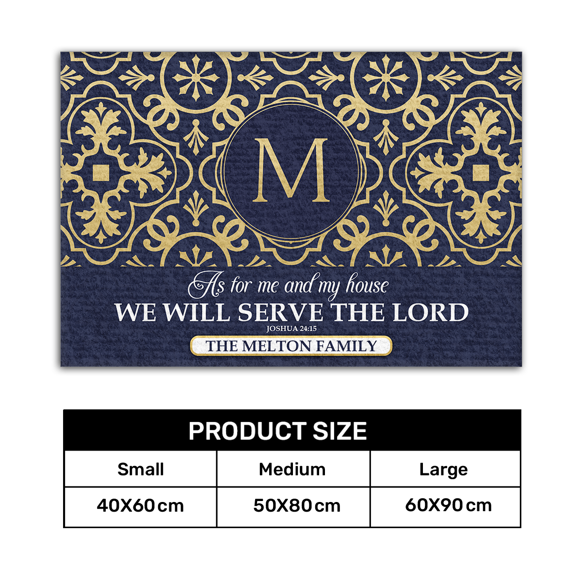 As For Me And My House We Will Serve The Lord | Personalized Doormat