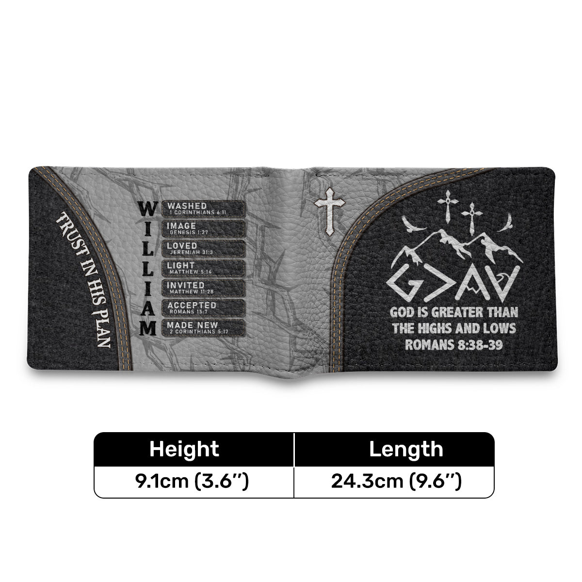 God Is Greater Than The Highs And Lows | Personalized Folded Wallet For Men
