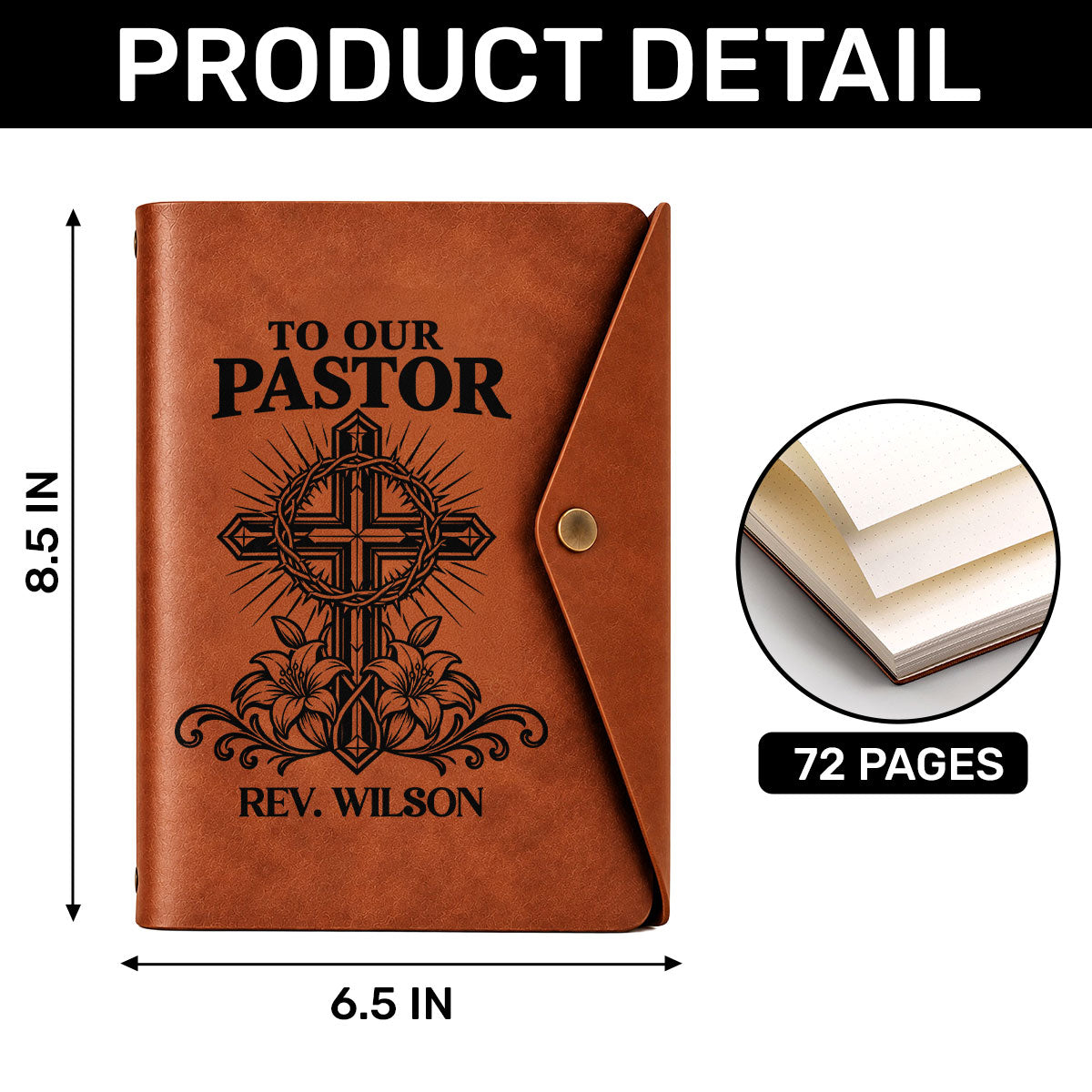 To Our Pastor Thank You For Having The Heart Of A Servant Leader | Personalized Envelope Journal