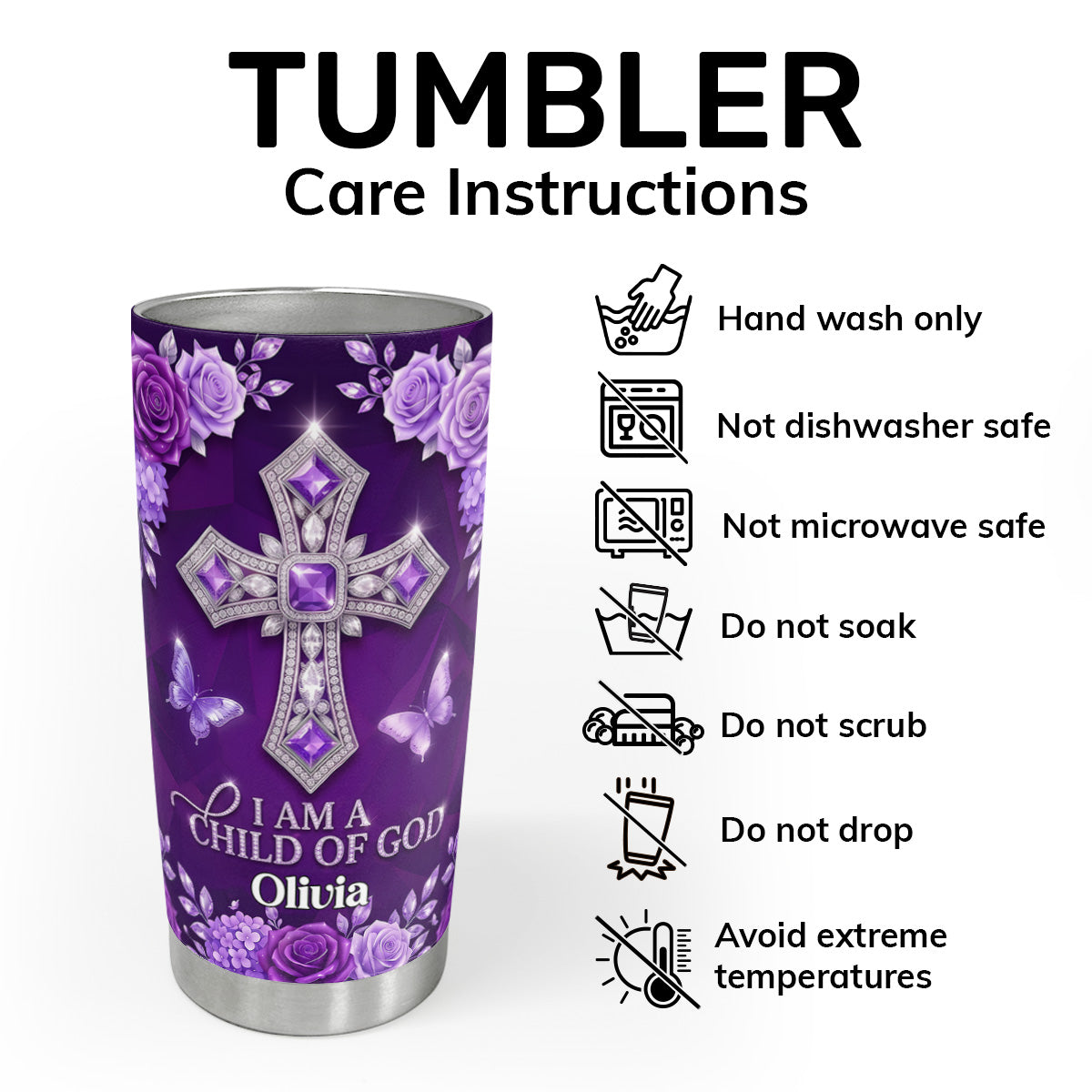 I Am A Child Of God | Personalized Stainless Steel Tumbler