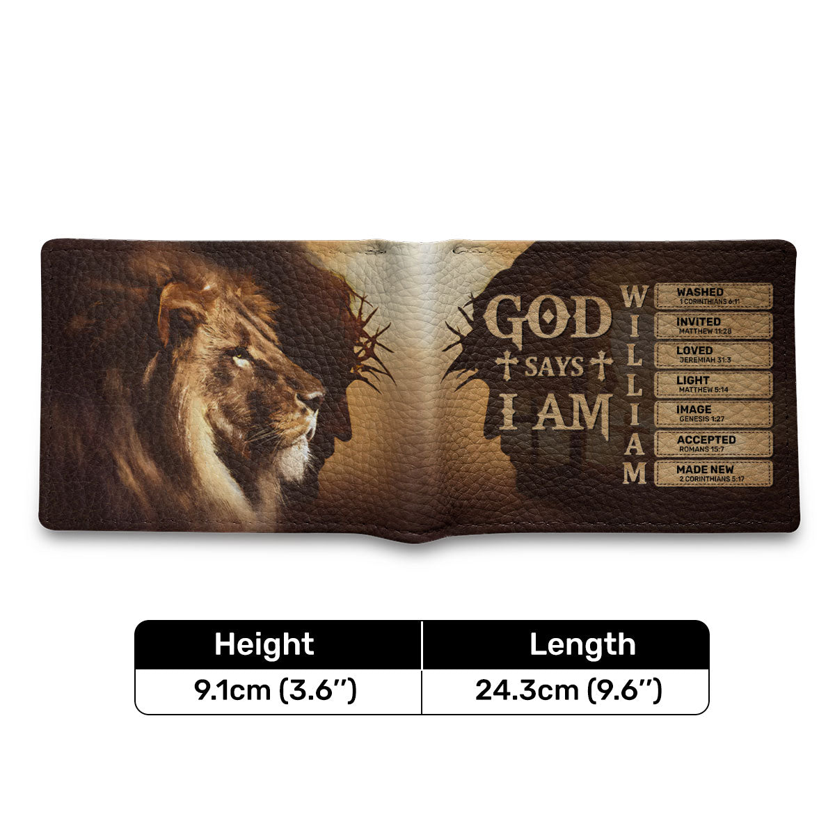 God Says I Am | Personalized Folded Wallet For Men