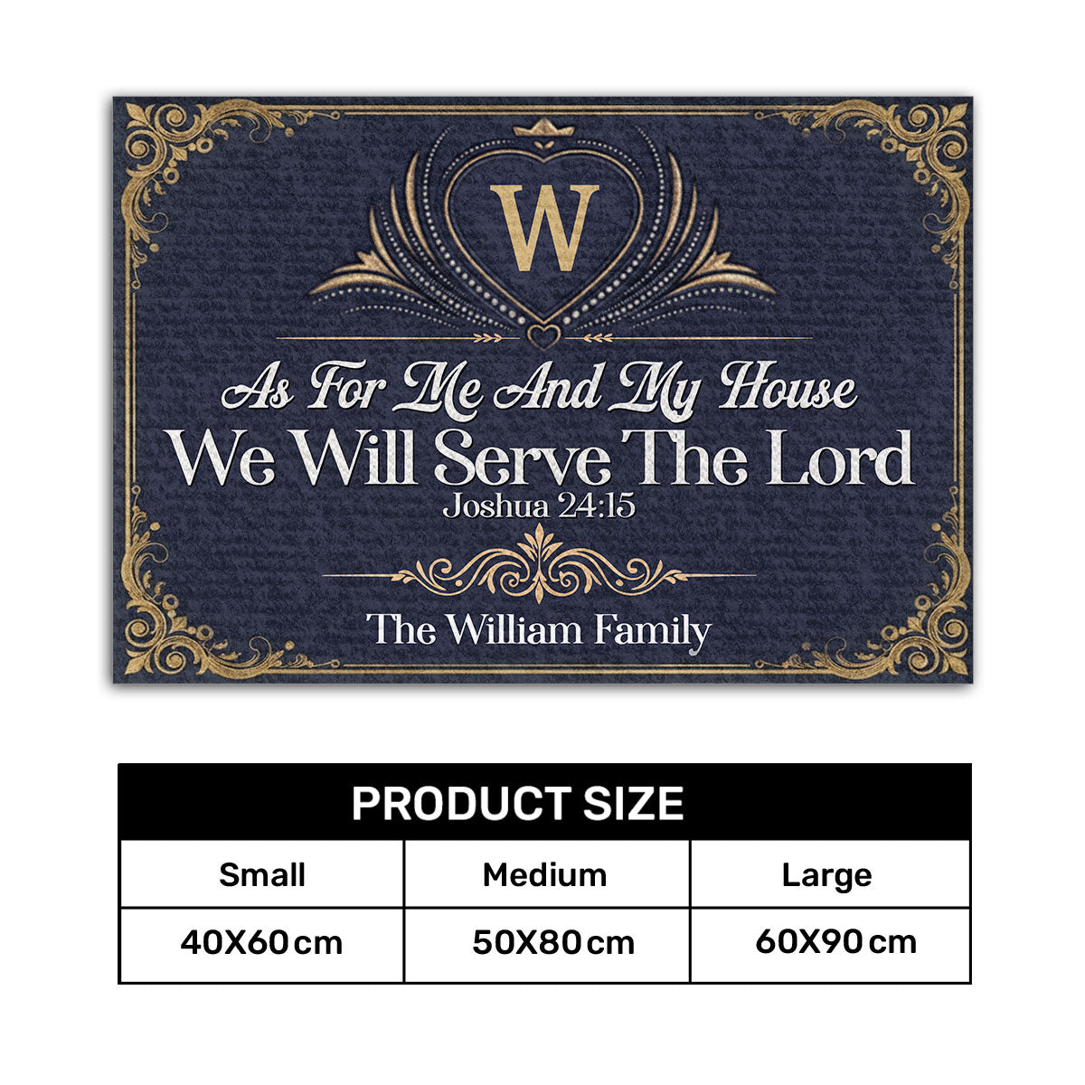 As For Me And My House We Will Serve The Lord | Personalized Doormat