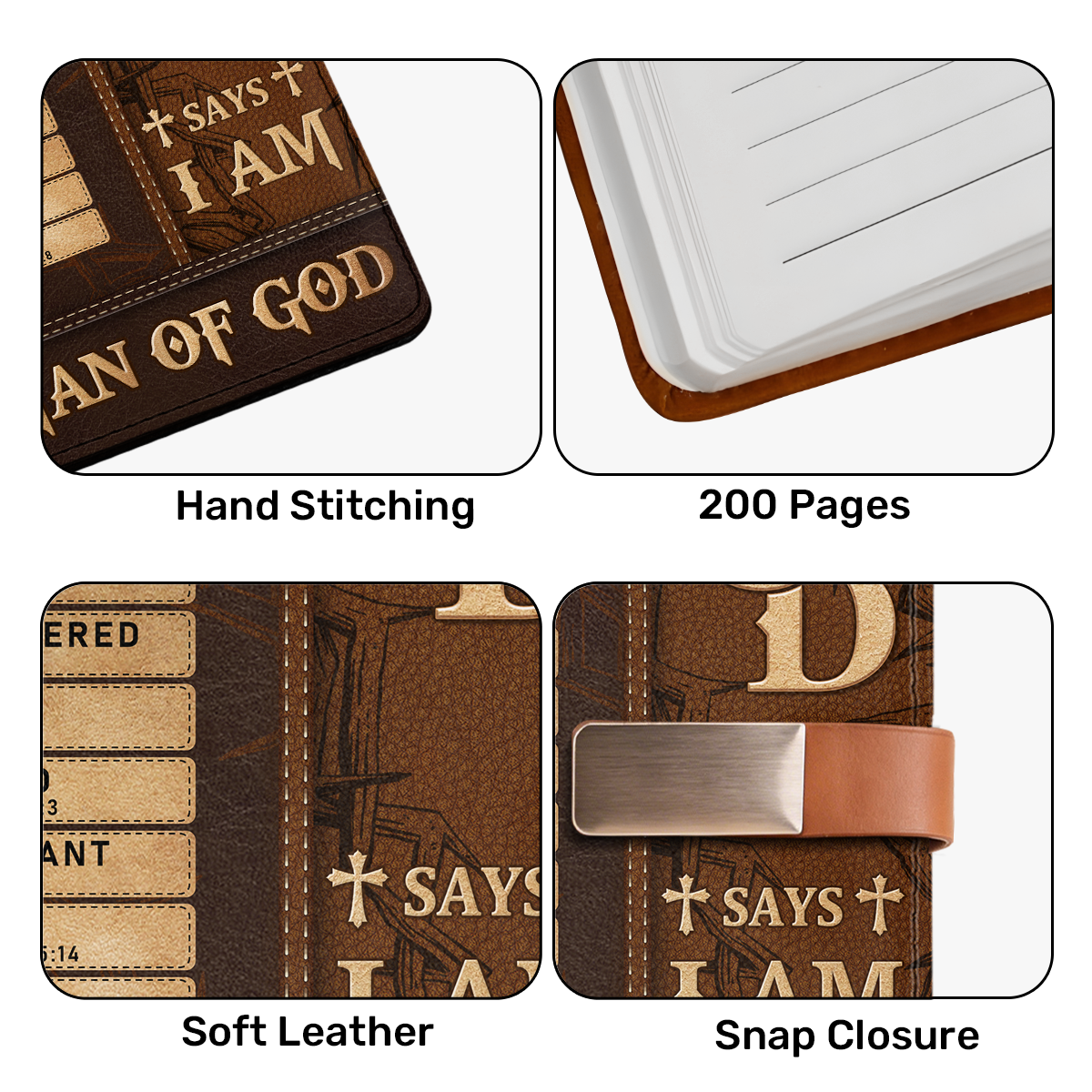 Man Of God | Personalized Leather Notebook & Pen Set