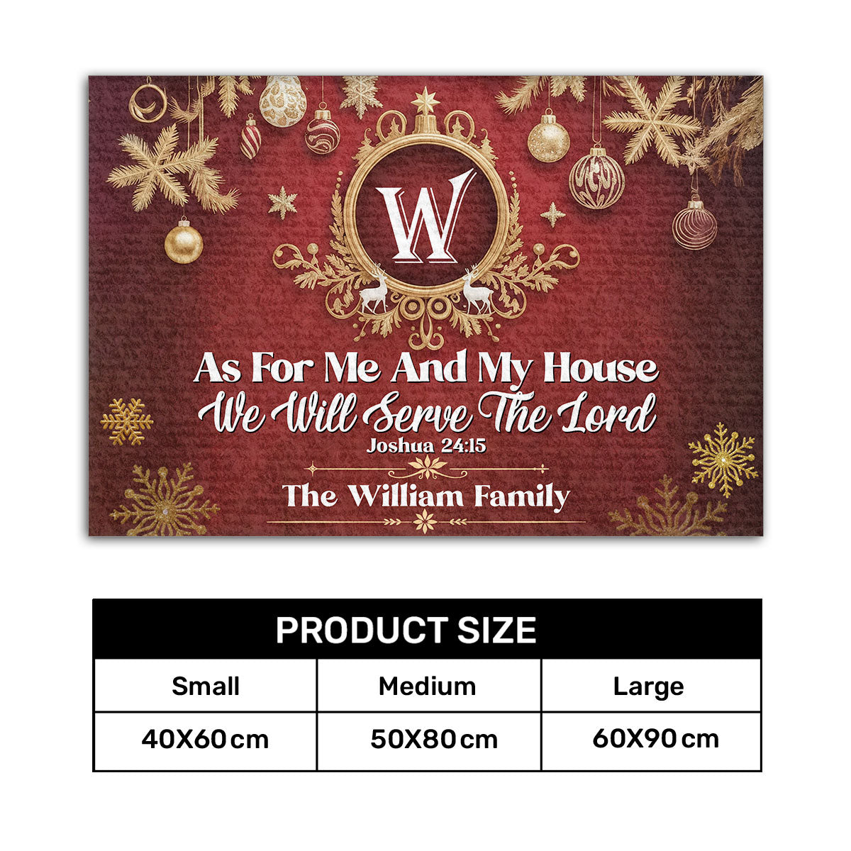 As For Me And My House We Will Serve The Lord | Personalized Doormat