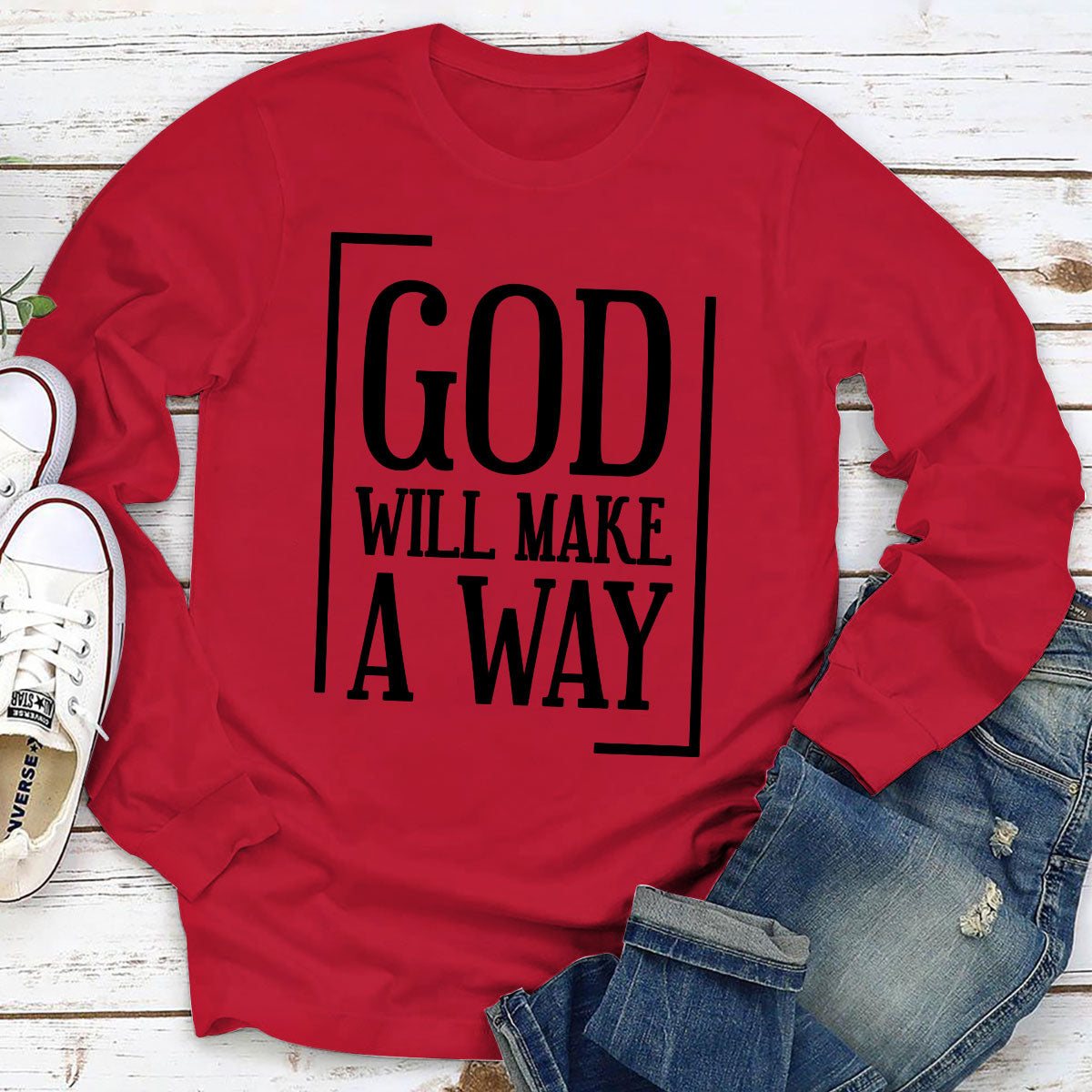 Classic Christian Unisex Long Sleeve - God Will Make A Way HHN354