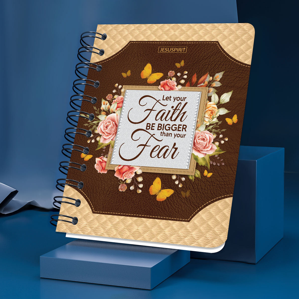 Special Personalized Rose Spiral Journal - Let Your Faith Be Bigger Than Your Fear NUH334