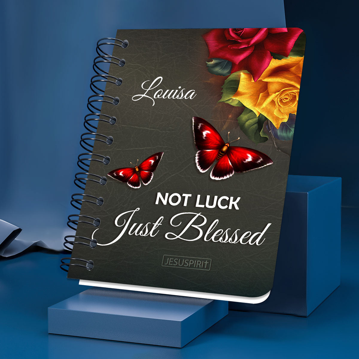 Special Personalized Spiral Journal - Not Luck, Just Blessed H08