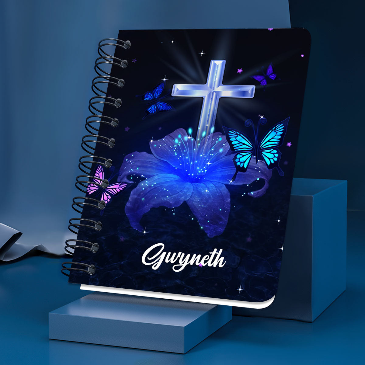 Jesuspirit | Delight Yourself In The Lord | Psalm 37:4 | Personalized Lily Spiral Journal H39