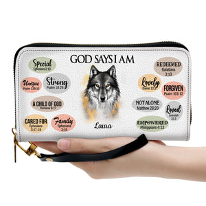 Jesuspirit | Personalized Animal Leather Clutch Purse | Christian Inspirational Gifts For Women Of God | What God Says About You CPH740