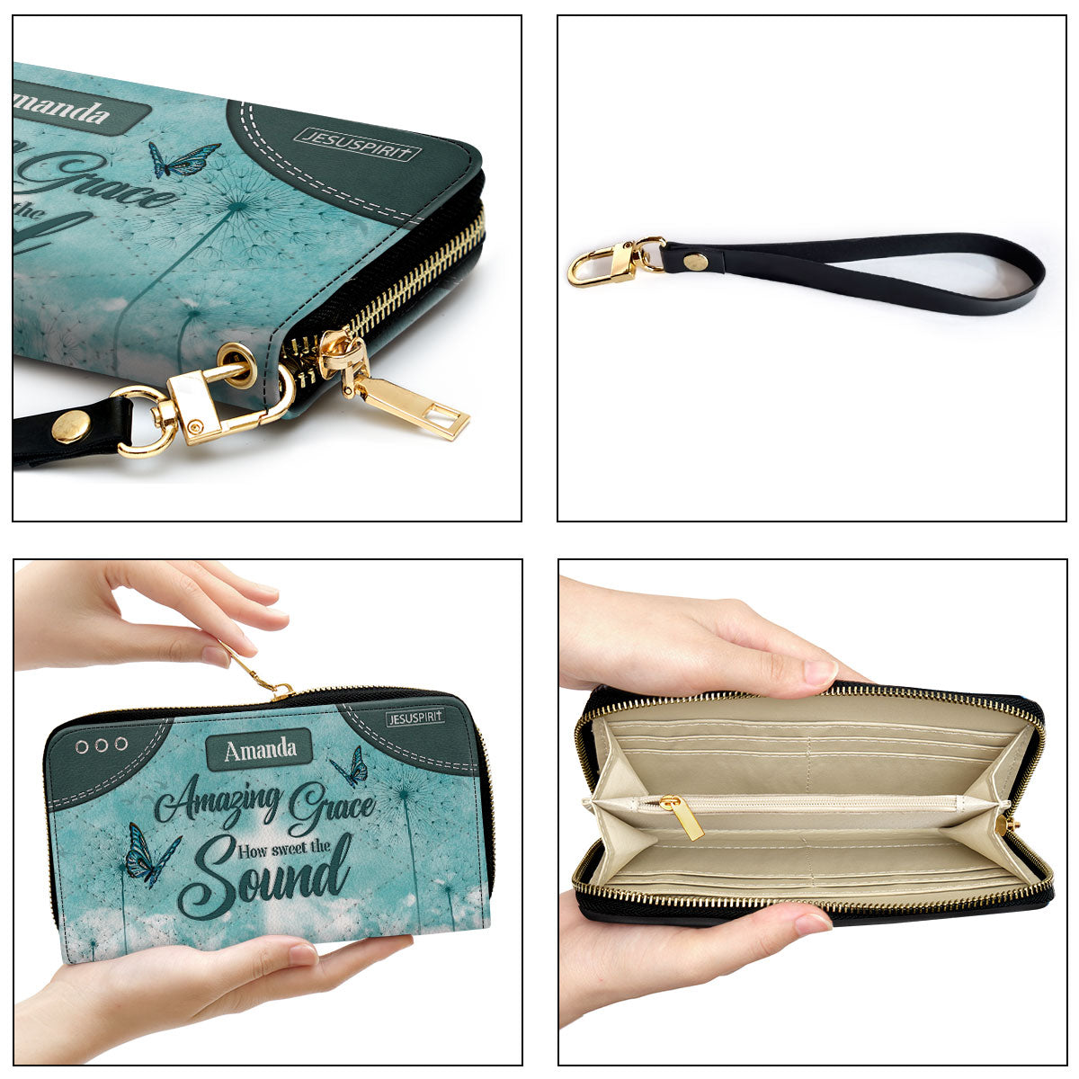 Special Personalized Butterfly Clutch Purse - Amazing Grace NUHN350
