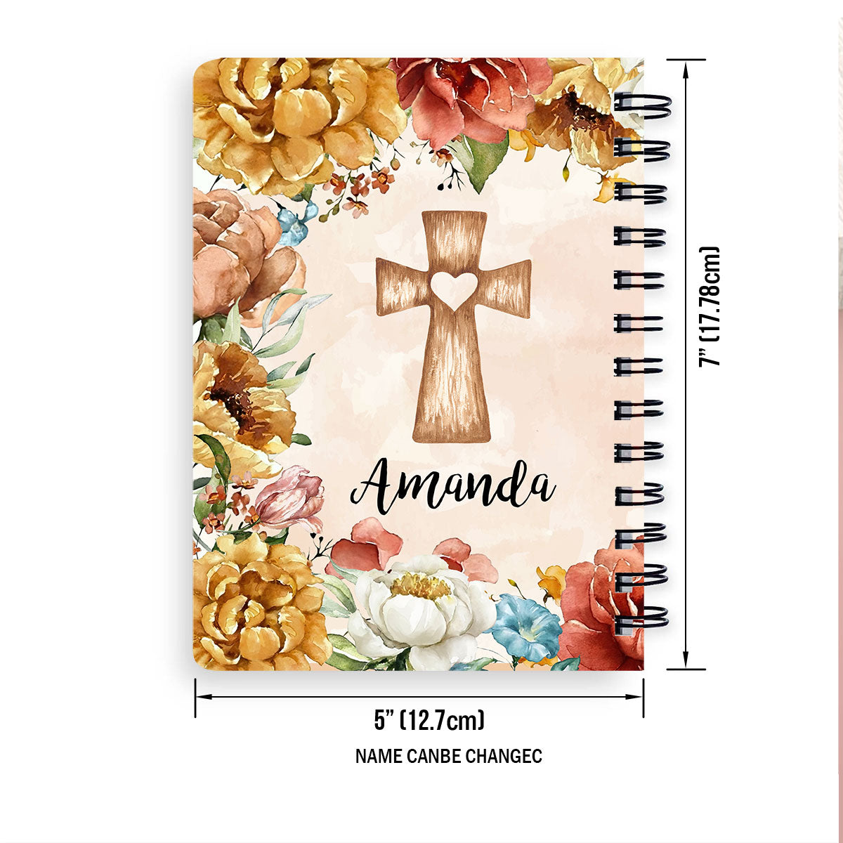 Jesuspirit | Personalized Flower Spiral Journal | Proverbs 31:25 | Spiritual Gifts For Christian Women SJHN651