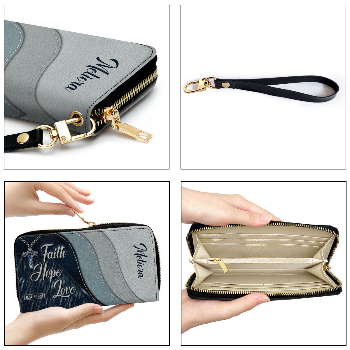 Beautiful Personalized Clutch Purse - Faith, Hope, Love HM406