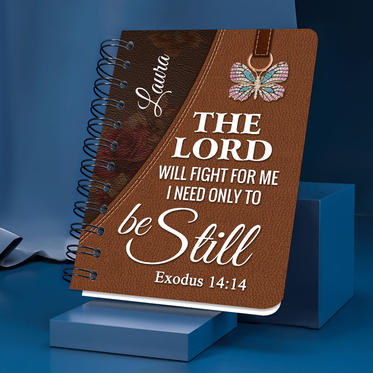 Special Personalized Flower Spiral Journal - The Lord Will Fight For Me NUH298