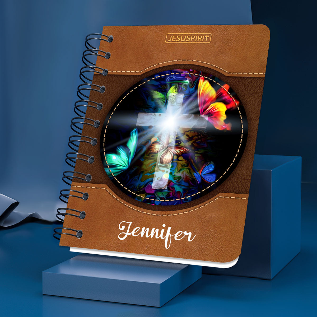 Beautiful Personalized Butterfly Spiral Journal - Those Who Walk With God Always Reach Their Destination NUH266