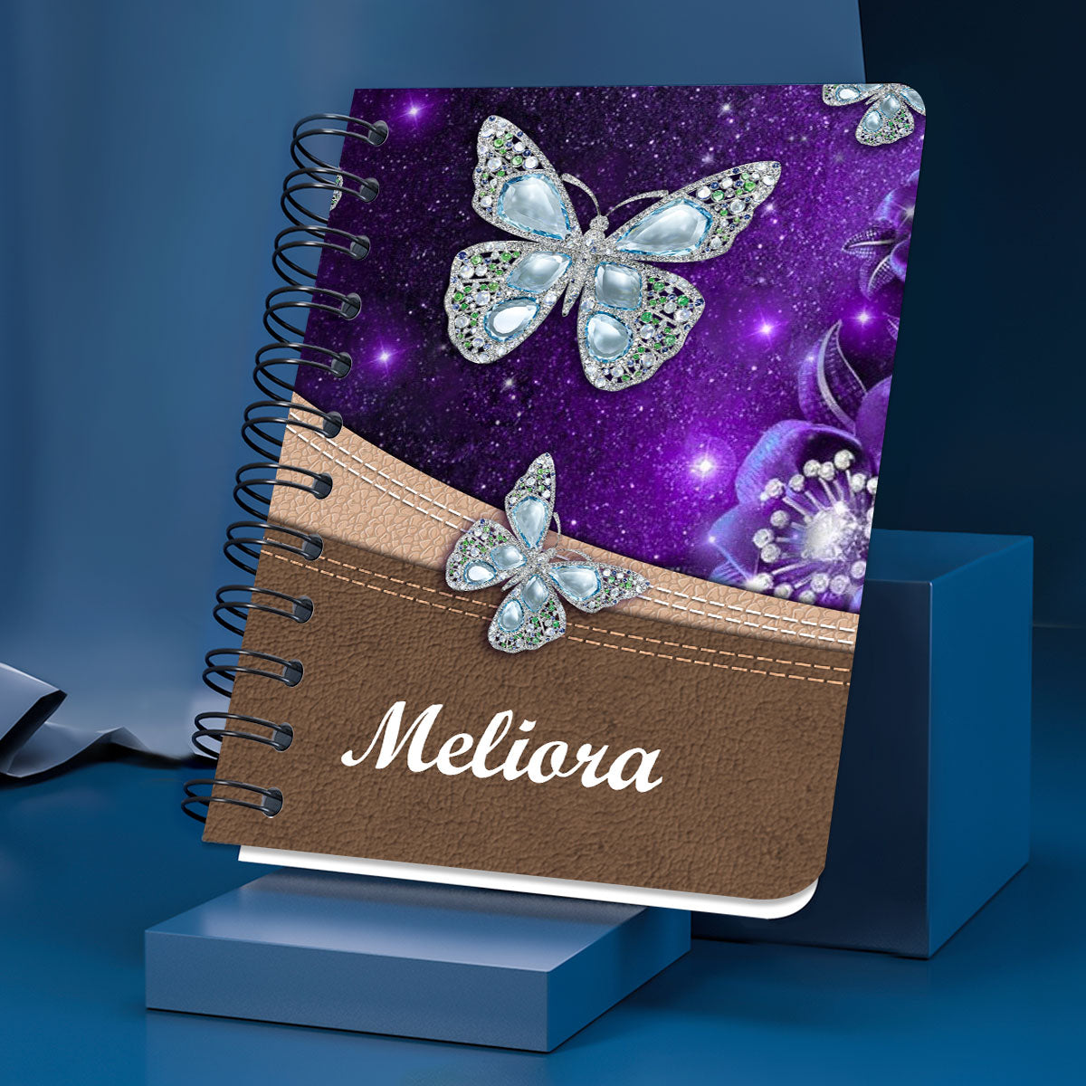 Pretty Personalized Butterfly Spiral Journal I08