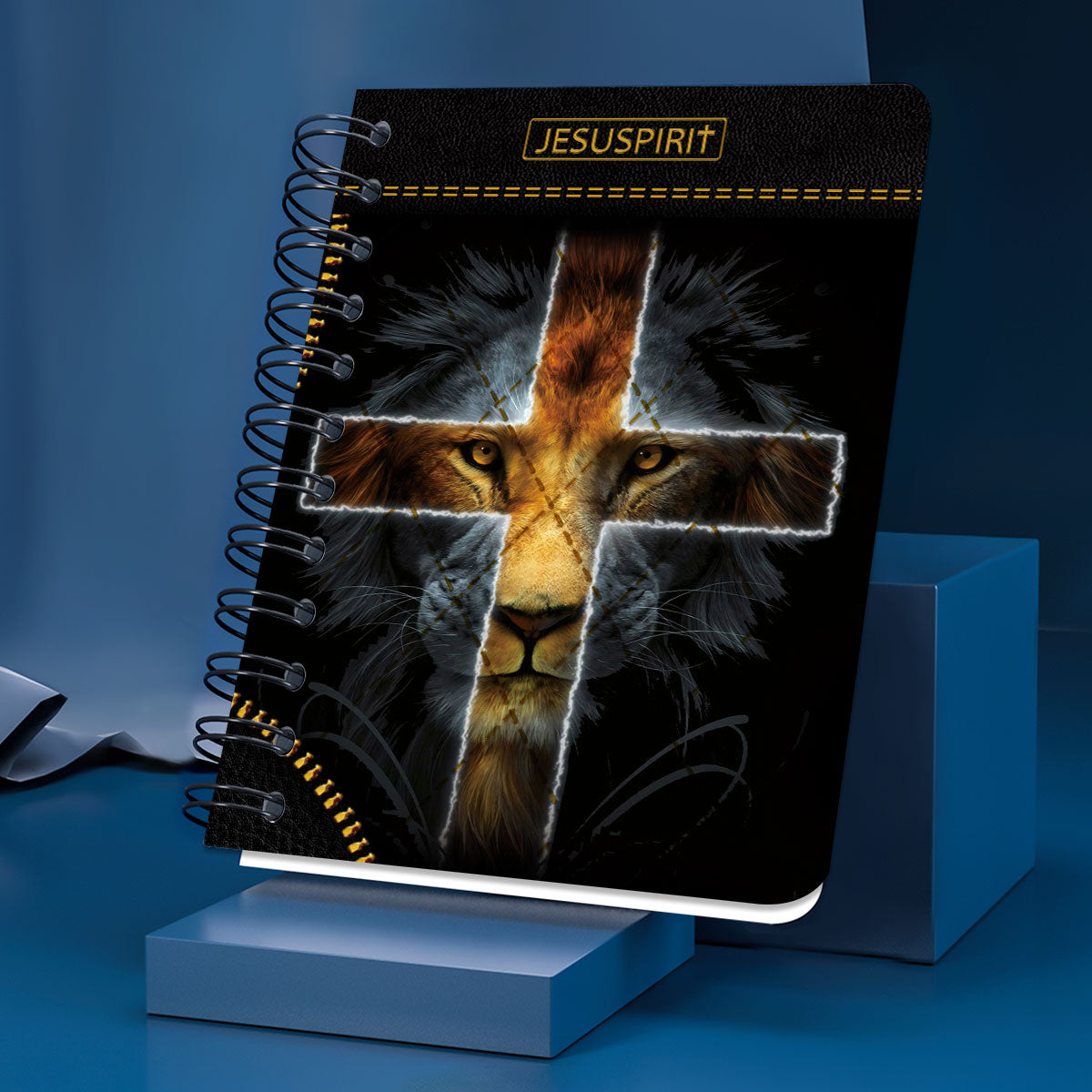 The Lion Of Judah Makes Lion Out Of Me - Awesome Personalized Cross Spiral Journal HIHN311