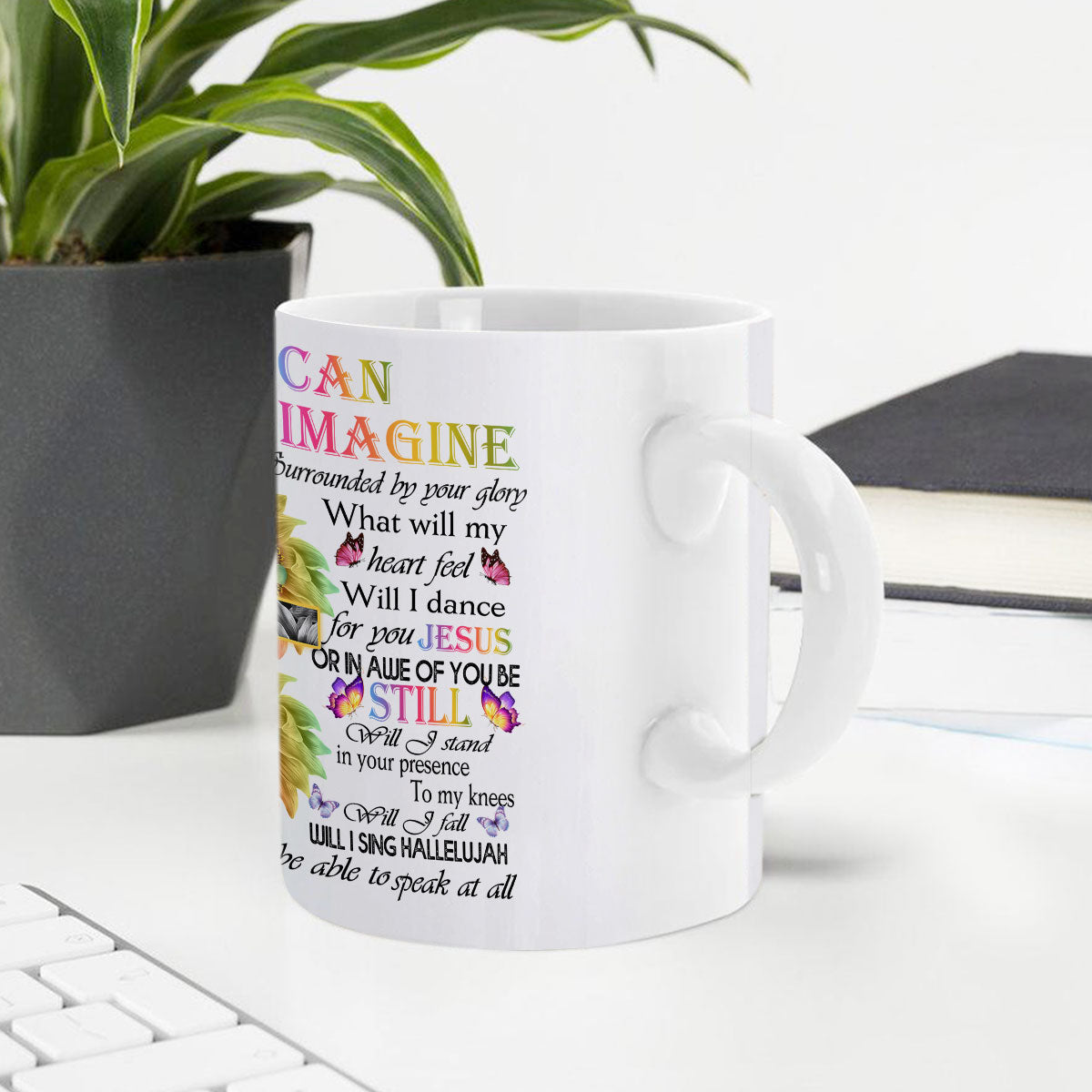 I Can Only Imagine - Beautiful Floral Cross Ceramic Mug N16