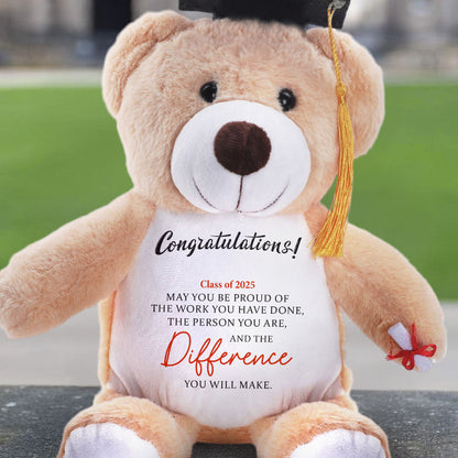 May You Be Proud Of The Work | Personalized Graduation Teddy Bear