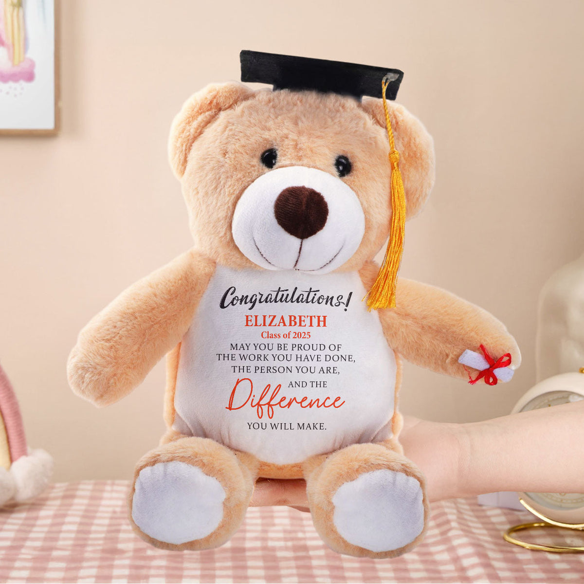 May You Be Proud Of The Work | Personalized Graduation Teddy Bear