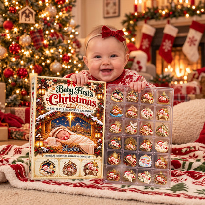 My Baby First Christmas A Journey of Faith & Love  | Personalized Christmas Advent Calendar