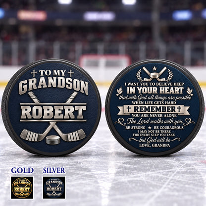 With God All Things Are Possible | Personalized Hockey Puck