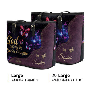 God Calls You His Special Treasure - Beautiful Personalized Large Leather Tote Bag AHN234