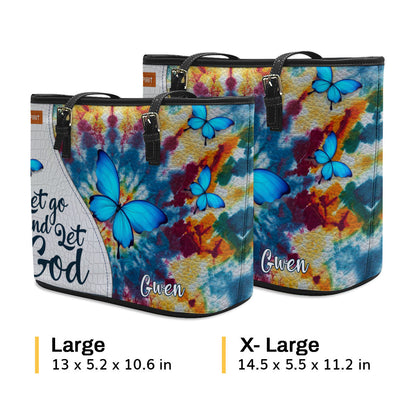 Let Go And Let God - Unique Personalized Large Leather Tote Bag H11