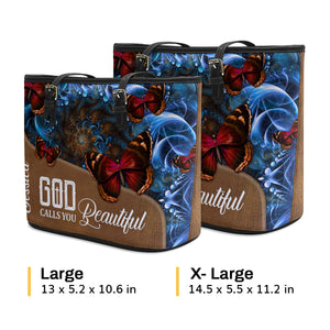 God Calls You Beautiful - Adorable Personalized Large Leather Tote Bag NUH273