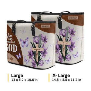 Personalized Large Leather Tote Bag - You Can Count On God NUH332