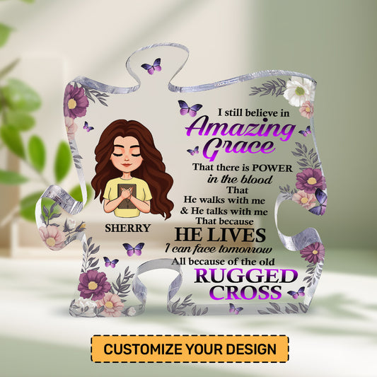 Amazing Grace | Personalized Custom Shaped Squared Acrylic Plaque JSAPPPH1588L