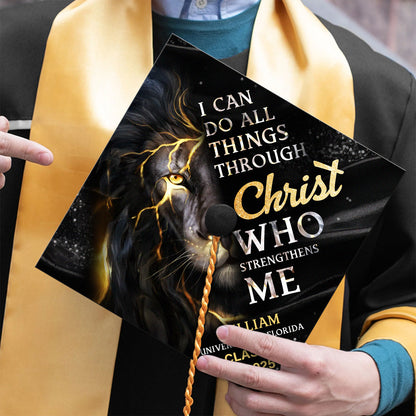 I Can Do All Things Through Christ | Personalized Graduation Cap Topper