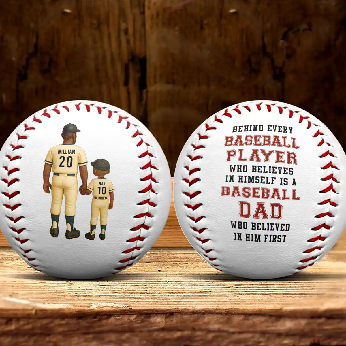 Behind Every Baseball Player  | Personalized Baseball Ball