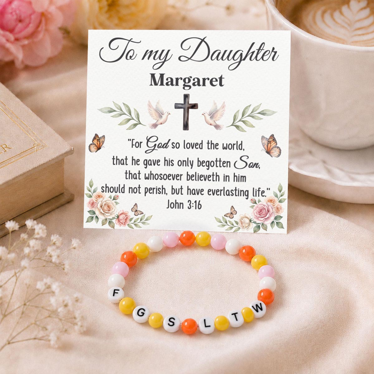 Armed With Scripture | Personalized Bead Bracelet With Gift Box & Card