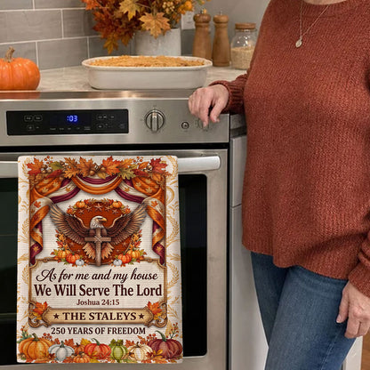 As For Me And My House We Will Serve The Lord | Personalized Kitchen Towel